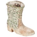 Floristik24 Jardinière en forme de botte western vintage 24 cm en poly-résine avec motif floral