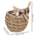 Panier décoratif en forme de chouette en jacinthe d'eau tressée 18 cm | Floristik24.fr
