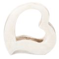Floristik24 Cœur décoratif ouvert 19 cm en blanc pour compositions florales et plantes