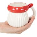 Tasse décorative en céramique motif champignon rouge et blanc 10 cm | Floristik24.fr