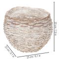 Décoratif panier rond en osier blanc 23 cm avec doublure plastique intégré | Floristik24.fr