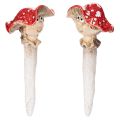 Floristik24 Set de 2 figurines décoratives champignon rouge fille et garçon en céramique 13 cm