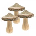Floristik24 Champignon en bois écorce et paillettes déco champignons bois H8.5cm 4pcs