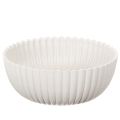 Floristik24 Coupe décorative ronde en plastique blanc 15 cm avec surface rainurée