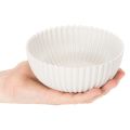 Coupe décorative ronde en plastique blanc 15 cm avec surface rainurée | Floristik24.fr