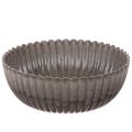 Floristik24 Coupe décorative ronde à rainures en plastique anthracite 20 cm - Lot de 2