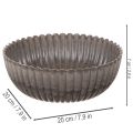 Coupe décorative ronde à rainures en plastique anthracite 20 cm - Lot de 2 | Floristik24.fr