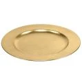 Assiette en plastique Ø33cm dorée effet feuille d'or | Floristik24.fr