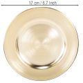 Floristik24 Lot de 6 petits plateaux décoratifs ronds en métal doré brillant 17 cm