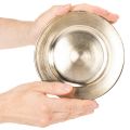 Lot de 6 petits plateaux décoratifs ronds en métal doré brillant 17 cm | Floristik24.fr