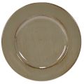 Floristik24 Set de 6 petits plateaux de présentation décoratifs 17 cm - Vert et marron