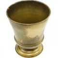 Jardinière vintage coupe vase métal laiton Ø17cm H19cm | Floristik24.fr