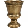 Floristik24 Vase gobelet aspect doré gobelet décoration antique métal Ø14cm H18.5cm