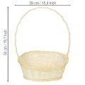 Panier de présentation en bois clair avec anse, dimensions 38 x 27 cm | Floristik24.fr
