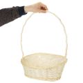 Panier de présentation en bois clair avec anse, dimensions 38 x 27 cm | Floristik24.fr