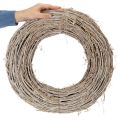 Couronne décorative branches de rotin blanchies 50 cm | Floristik24.fr