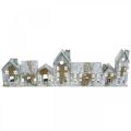 Floristik24 Village lumineux décoratif en métal, 67,5x20 cm, argenté vieilli