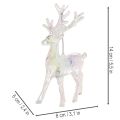 Set de 4 pendentifs en acrylique en forme de renne 14 cm, transparent et irisé, pour arbre de Noël | Floristik24.fr