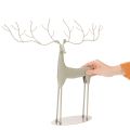 Sculpture de cerf décorative en métal finition vert menthe 45x48 cm pour intérieur | Floristik24.fr
