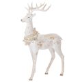 Floristik24 Décoration de cerf en résine avec ornements en pomme de pin 49 cm