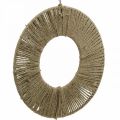 Floristik24 Anneau couvert, décoration estivale, anneau décoratif à suspendre, style bohème couleurs naturelles, argenté Ø29.5cm