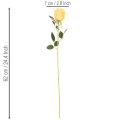 Roses artificielles jaunes à tige longue 62 cm Lot de 12 | Floristik24.fr