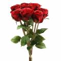 Floristik24 Rose en bouquet artificielle rouge 36cm 8pcs