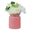 Floristik24 Rose artificielle en pot en verre rose blanc H16cm 2pcs