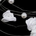 Floristik24 Guirlande métallique blanche avec perles et roses 120 cm