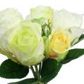 Floristik24 Bouquet de roses en blanc et vert Ø15cm L25cm