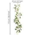 Guirlande de roses artificielles avec fleurs blanches 170 cm | Floristik24.fr