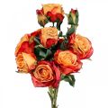 Floristik24 Bouquet de roses roses artificielles fleurs de soie orange 53cm bouquet