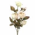 Floristik24 Branche de rose artificielle blanc crème 76cm