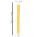 Chandelles torsadées en cire jaune 350x28 mm - Lot de 4 | Floristik24.fr