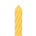 Chandelles torsadées en cire jaune 350x28 mm - Lot de 4 | Floristik24.fr