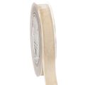 Floristik24 Ruban en velours beige 20 mm x 10 m pour emballage et décoration