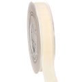 Floristik24 Ruban en velours crème 20 mm x 10 m pour cadeaux et décorations