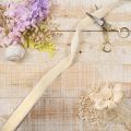 Ruban en velours crème 20 mm x 10 m pour cadeaux et décorations | Floristik24.fr