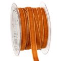 Floristik24 Ruban en velours à décorer, orange terracotta, 10mm x 20m