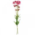 Décoration florale artificielle, fleur artificielle scabious rose 64cm lot de 3pcs