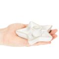 Lot de 2 bougeoirs étoile en céramique blanche pour bougies fines 12 cm | Floristik24.fr
