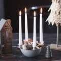 Coupe à bougies avec 4 supports pour bougies, 15 cm, plastique beige, centre de table de l'Avent moderne | Floristik24.fr