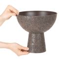 Coupe à pied en métal ronde brun 25 cm | Floristik24.fr