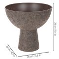 Coupe à pied en métal ronde brun 25 cm | Floristik24.fr