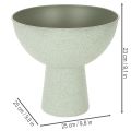 Coupe décorative sur pied pour plantes 25 cm effet granit vert gris | Floristik24.fr