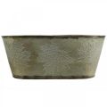 Floristik24 Pot d&#39;automne, bol jardinière avec feuilles, décoration métal doré L38cm H15cm