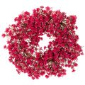 Floristik24 Couronne décorative en gypsophile artificielle rose-rouge 30 cm