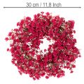 Couronne décorative en gypsophile artificielle rose-rouge 30 cm | Floristik24.fr