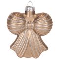 Décoration de Noël en verre, pendentifs nœud, 10 cm, deux tons bruns, lot de 2 | Floristik24.fr