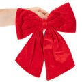 Lot de 3 nœuds décoratifs en tissu rouge 28 cm pour Noël | Floristik24.fr